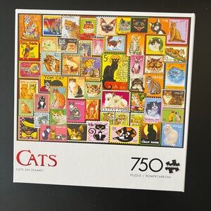 Buffalo David Bitton Multicolor Cat Stamp Collage Puzzle